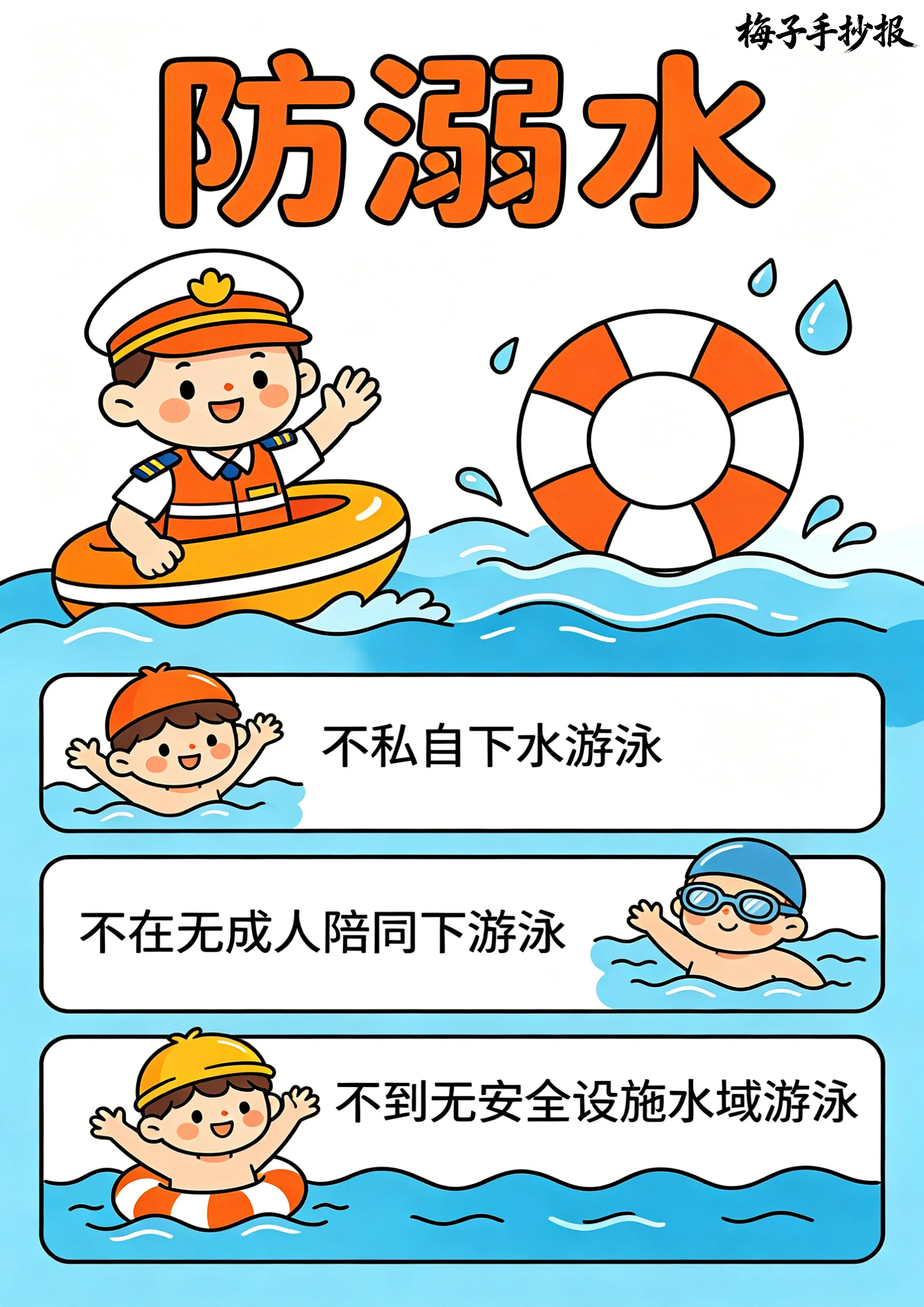 防溺水手抄报