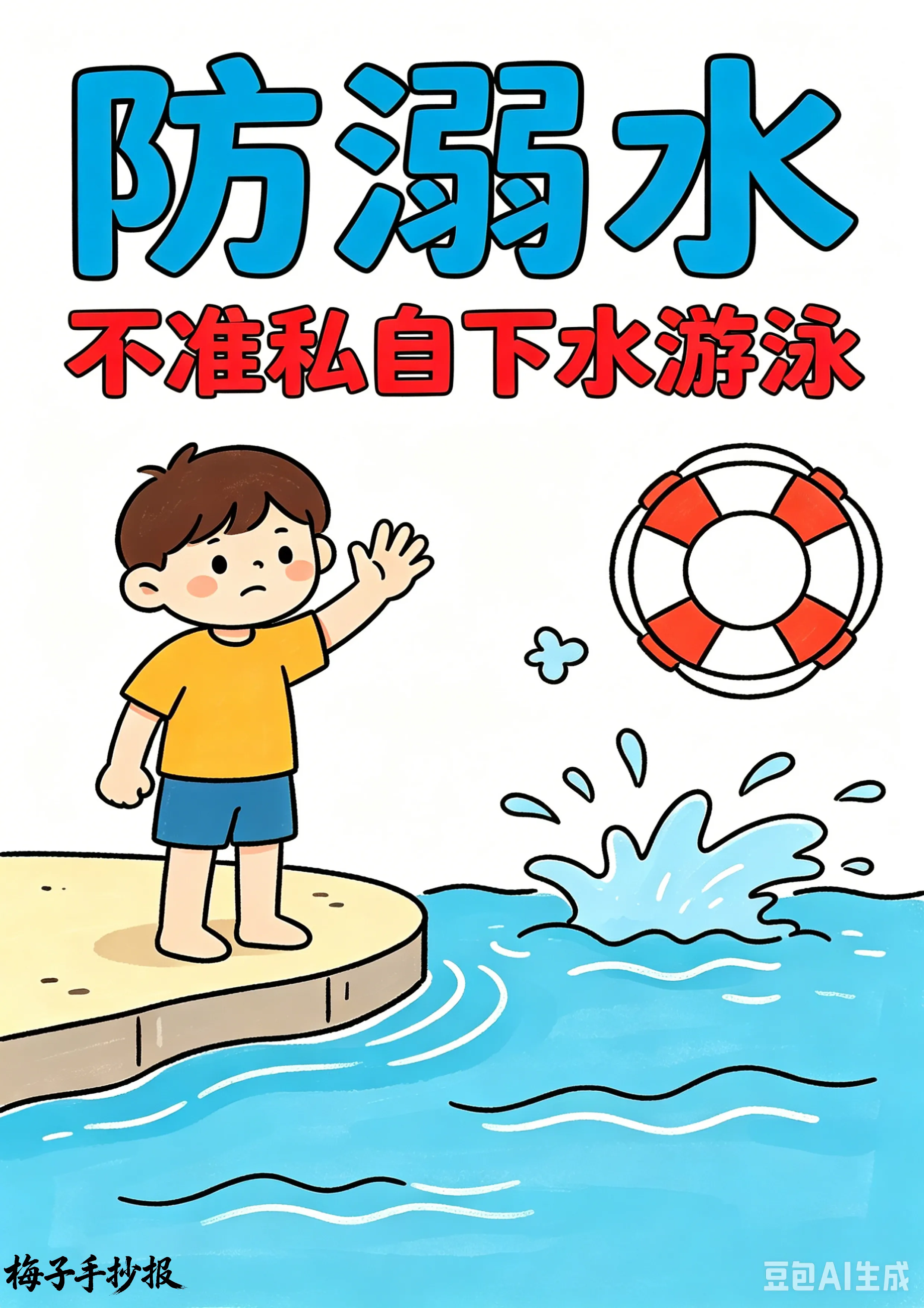 防溺水手抄报