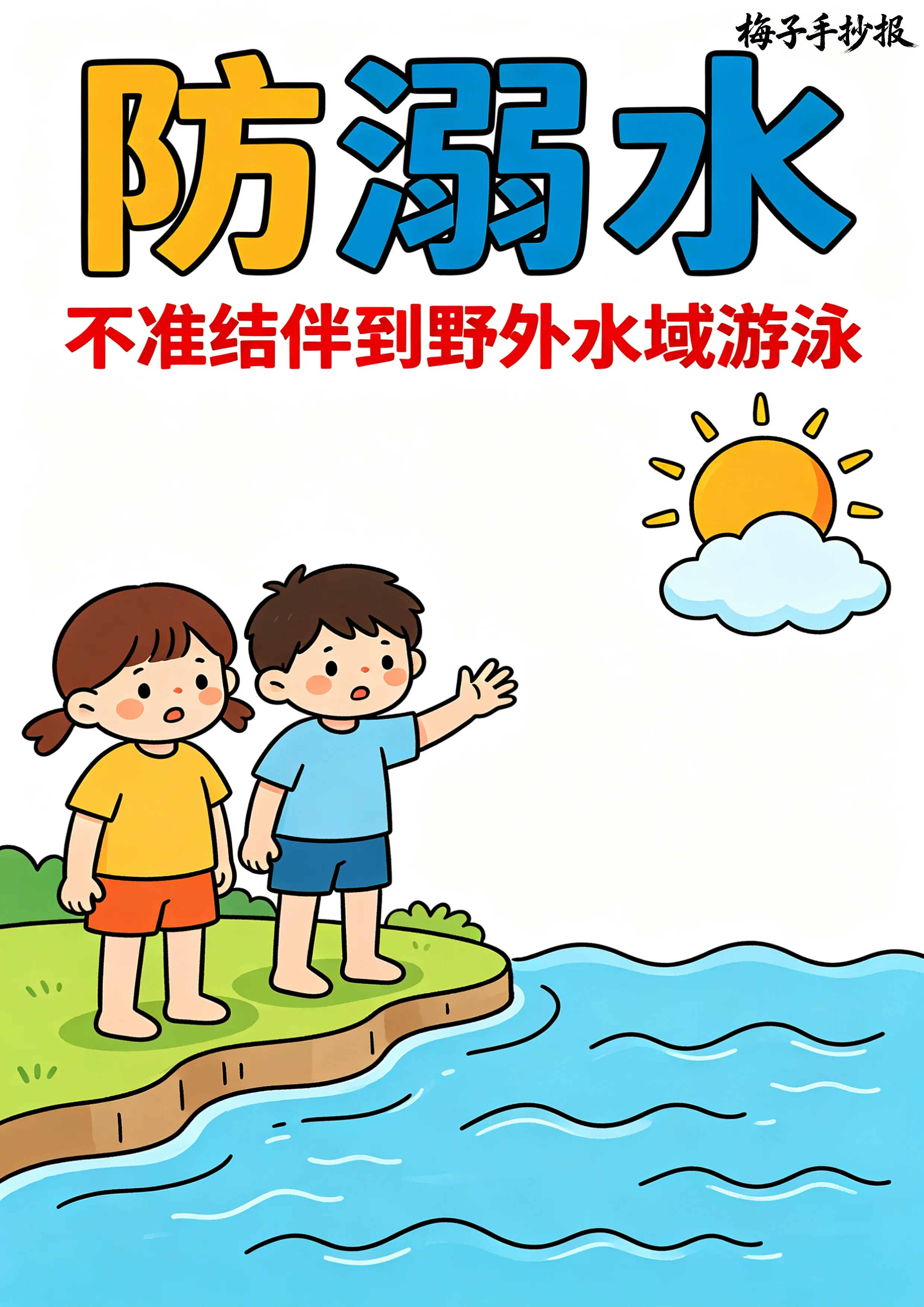 防溺水手抄报