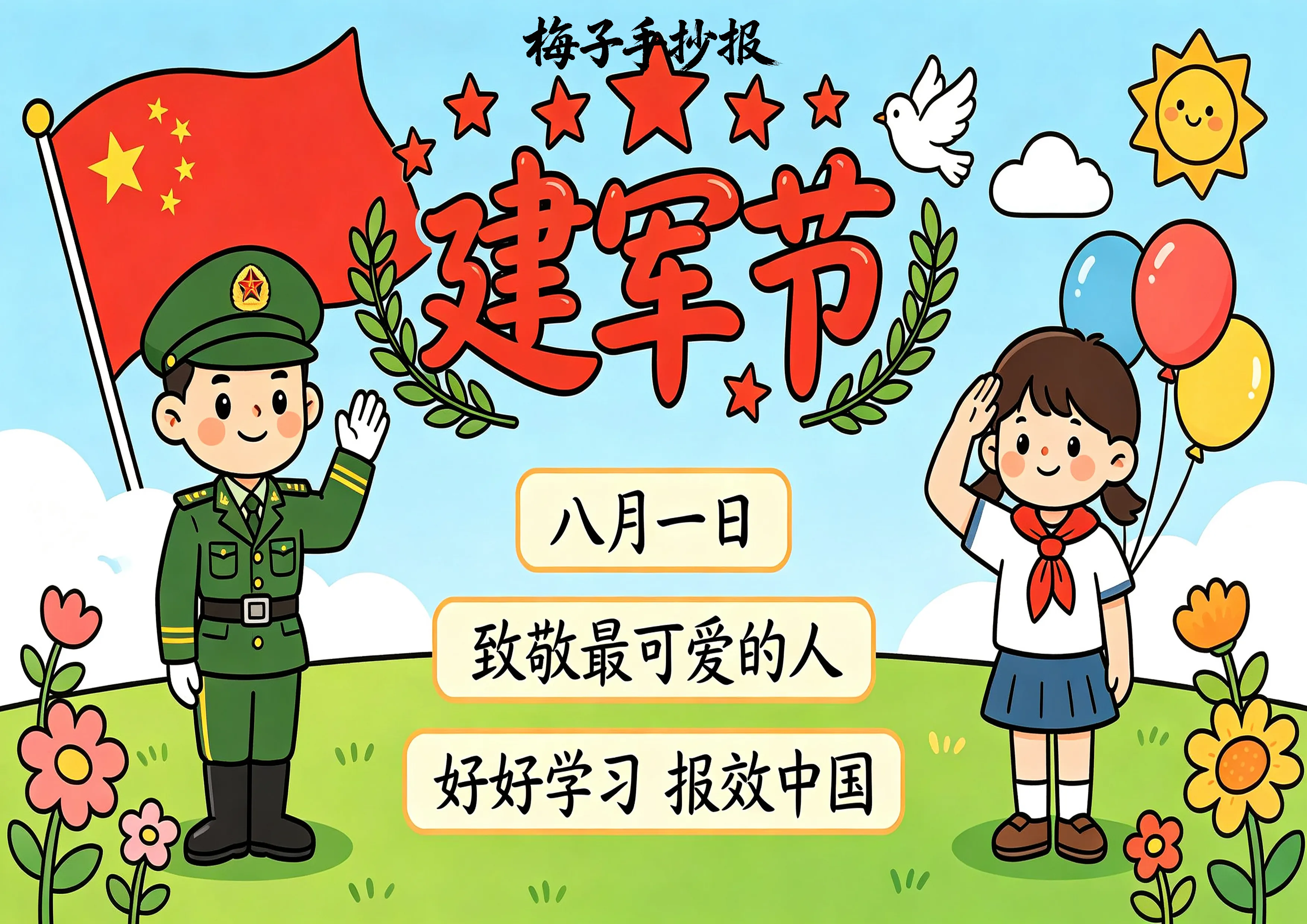 建军节手抄报